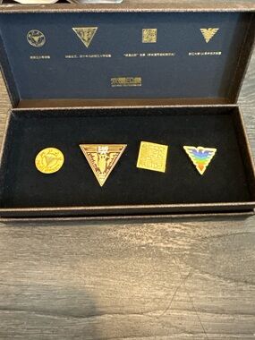 120th anniversary of Zhejiang University Gold Tone Enamel Lapel Pin Set